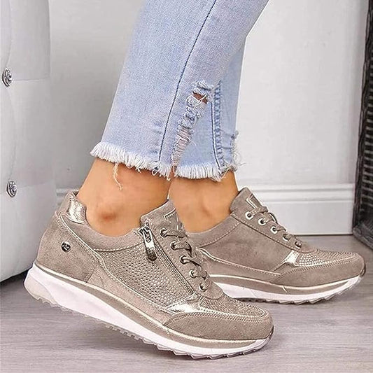 Damen Orthopädische Schuhe Reißverschluss Schwarz - Norvielle