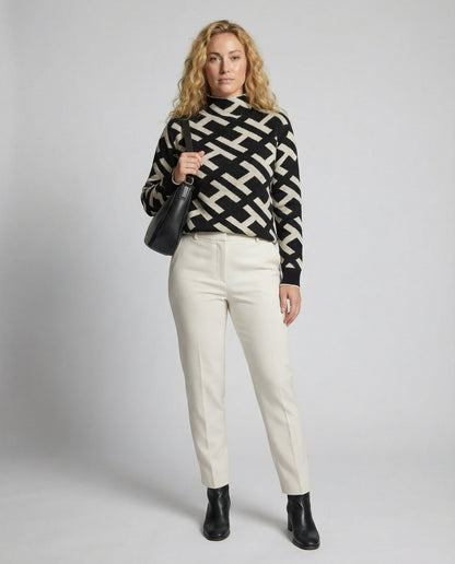 Damen Geometrischer Pullover Bequem