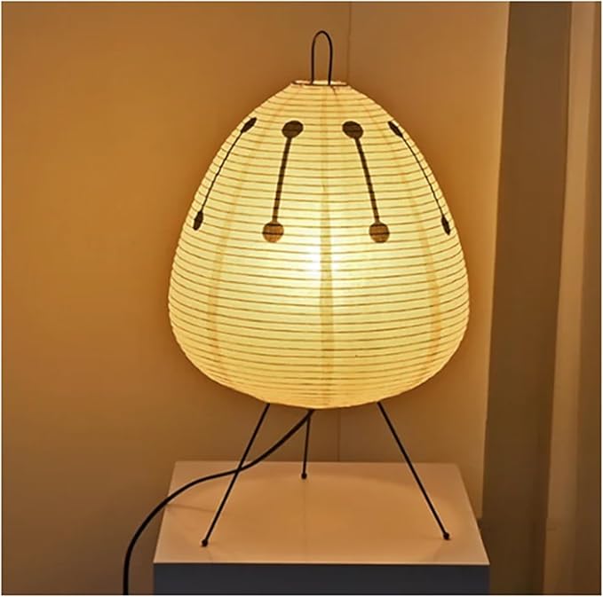 Tischlampe Reispapier Japanisches Retrodesign Weiß