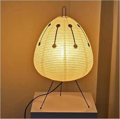Tischlampe Reispapier Japanisches Retrodesign Weiß