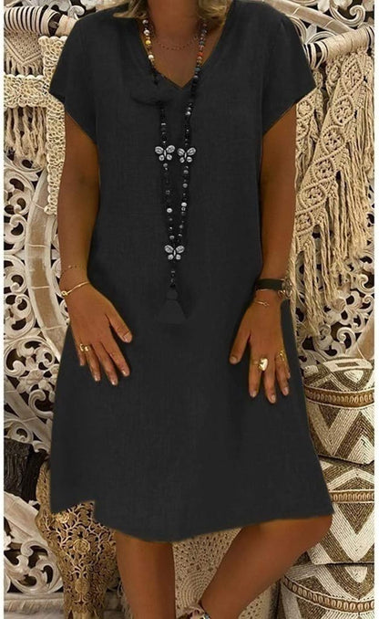 Damen Kleid Bequem Leicht Locker
