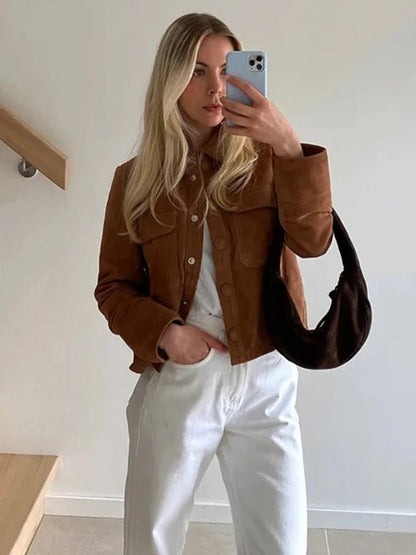 Norvielle Damen Wildlederjacke Stylisch