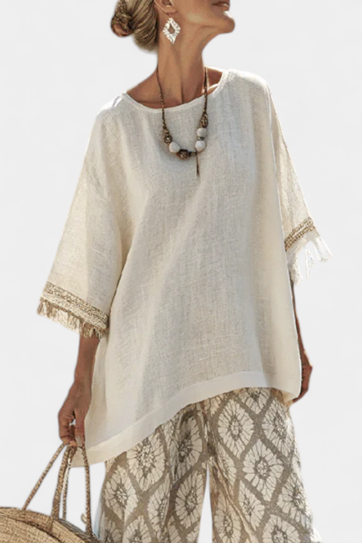 Damen Boho Zweiteiler Weite Hosenbeine