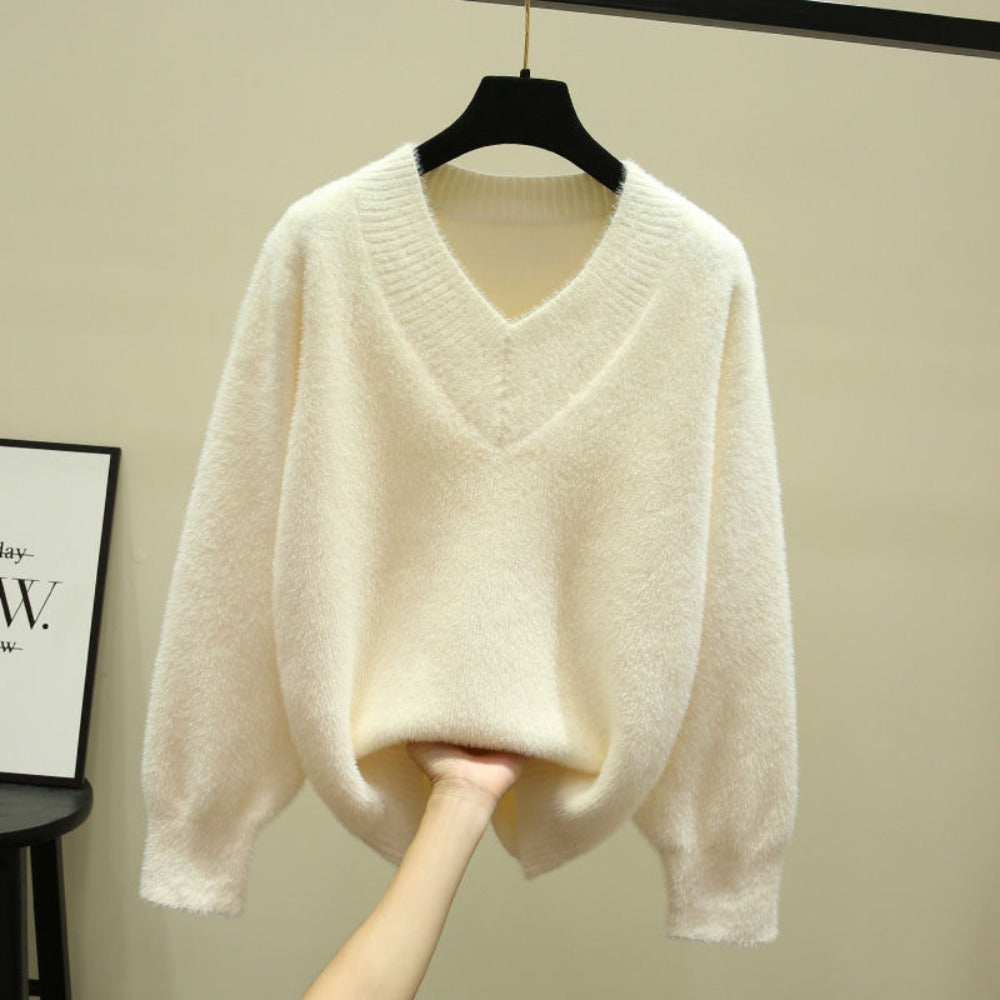 Damen Pullover V-Ausschnitt Langarm Rina - Norvielle