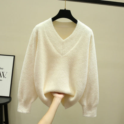 Damen Pullover V-Ausschnitt Langarm Rina - Norvielle