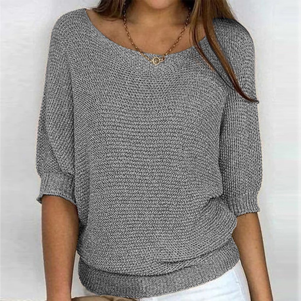 Damen Pullover Langarm Klassisch Casual