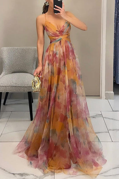 Damen Maxi-Kleid Faltenrock