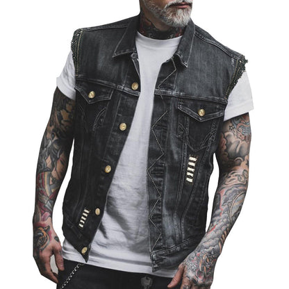 Herren Denim-Westen Stylisch Blau - Norvielle