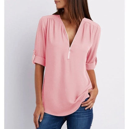 Norvielle Damen Bluse Lockere Stil