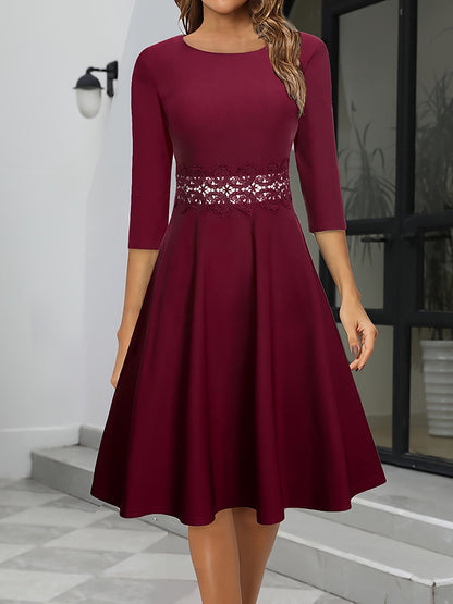 Damen Abendkleid Midi Länge Elegantes Design - Norvielle