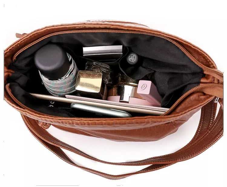 Elegante Damen Schultertasche Leder