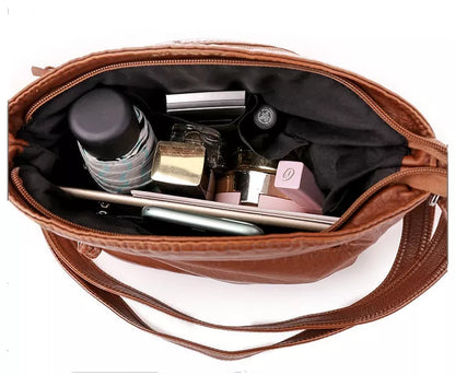 Elegante Damen Schultertasche Leder