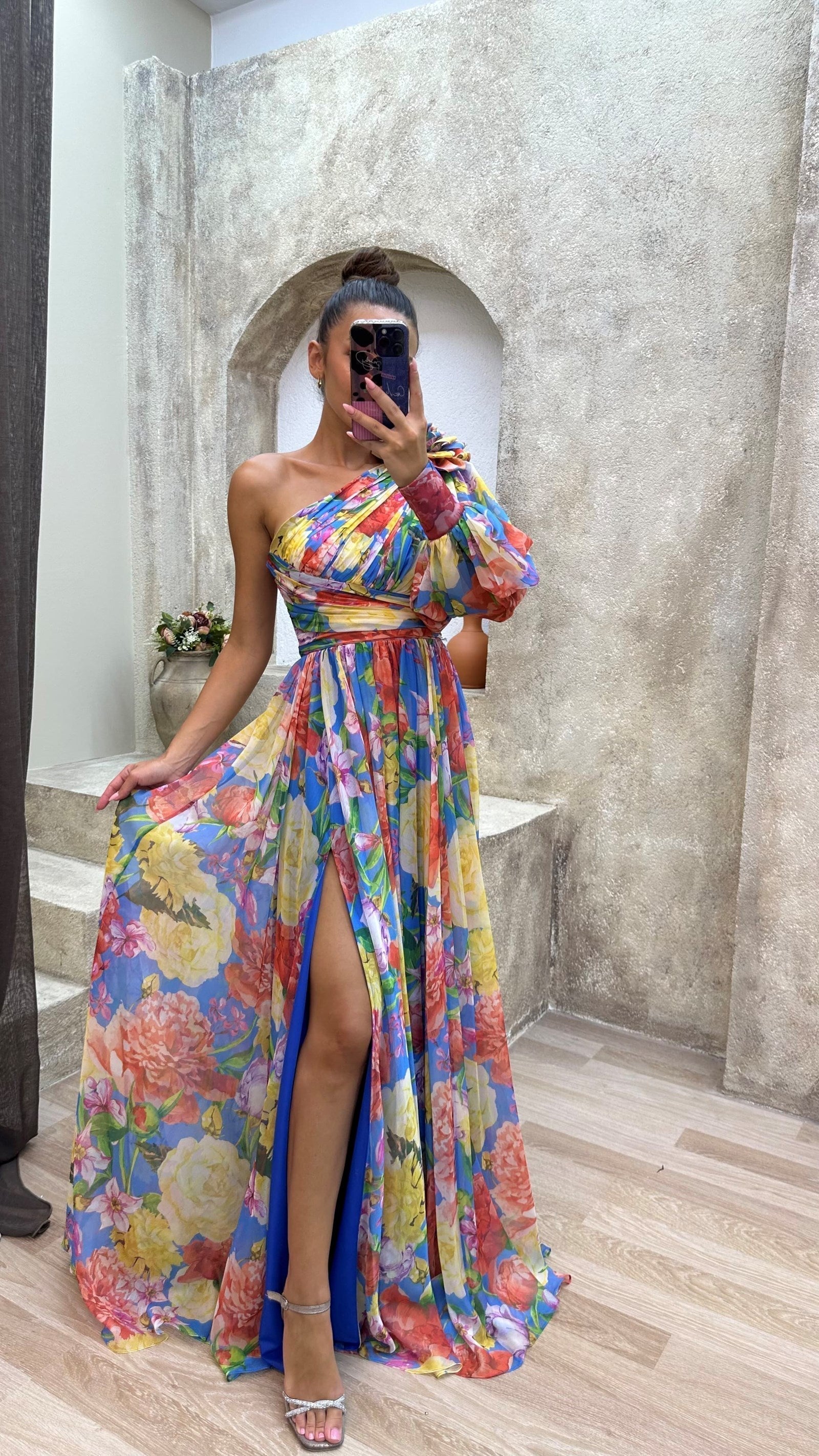 Damen Florales Einarm-Kleid Hochzeitsgäste - Norvielle