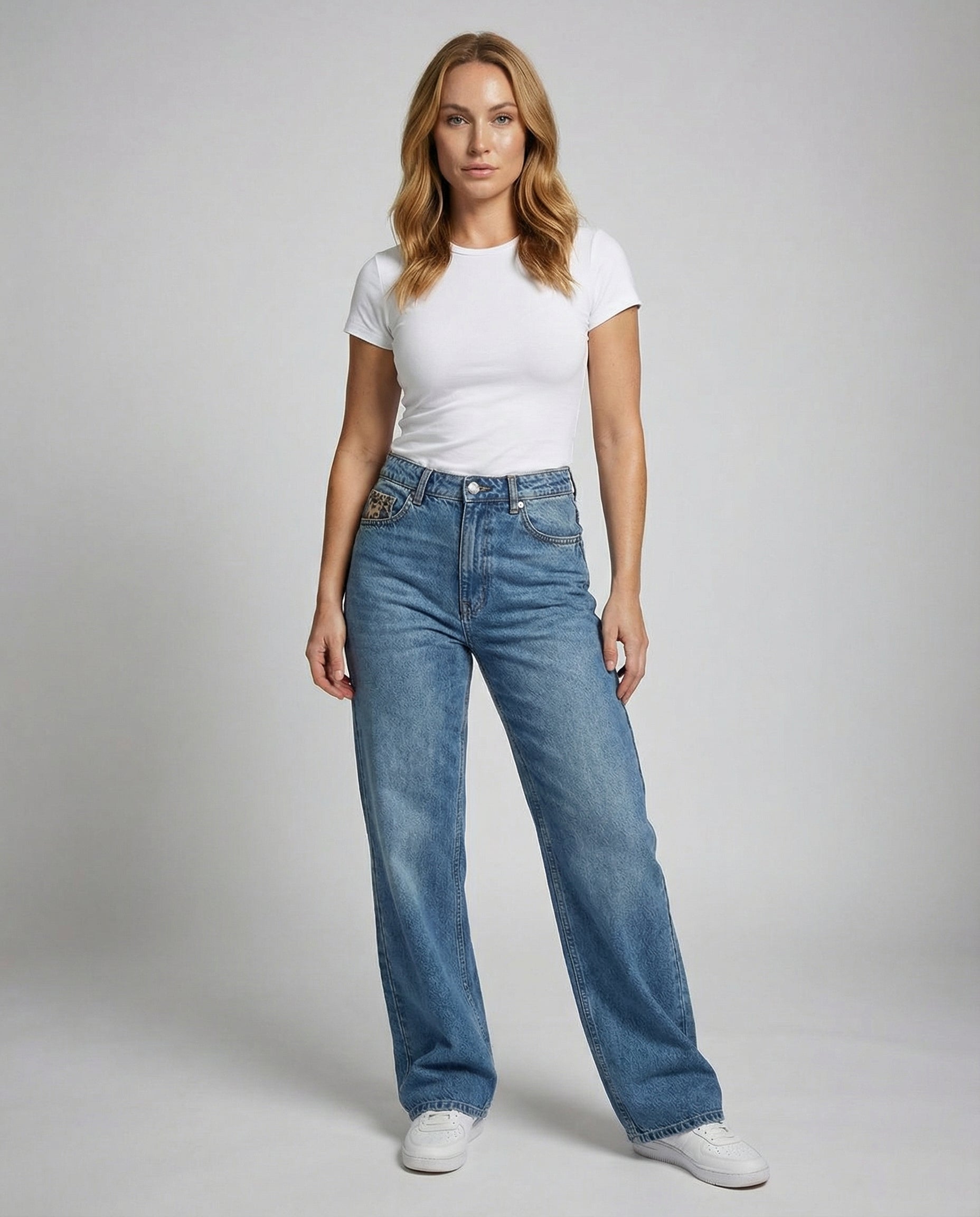 Leoparden Boyfriend Jeans Damen Retro Style - Norvielle