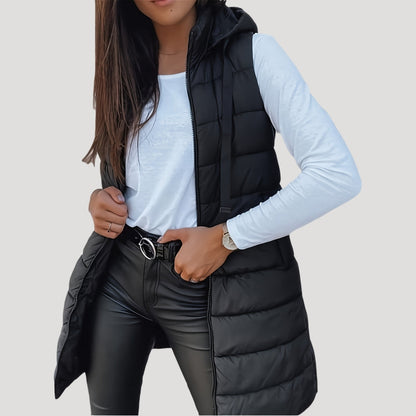 Damen Steppweste Mit Kapuze Winter