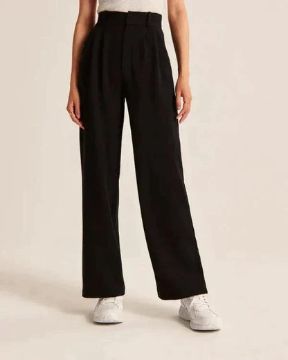 Damen Pantalon Weite Beine Hohe Taille