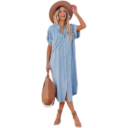 Norvielle Damen Denim-Kleid Färmel