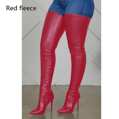 Damen Stiefel Überkniefall Spitzschuh Hoher Absatz