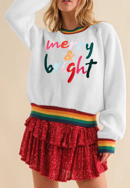 Weihnachtspullover Bunt Regenbogenfarben