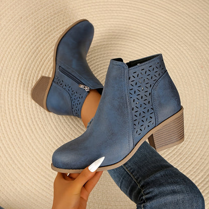 Damen Stiefeletten Hineinschlüpfen Seitlich Reißverschluss