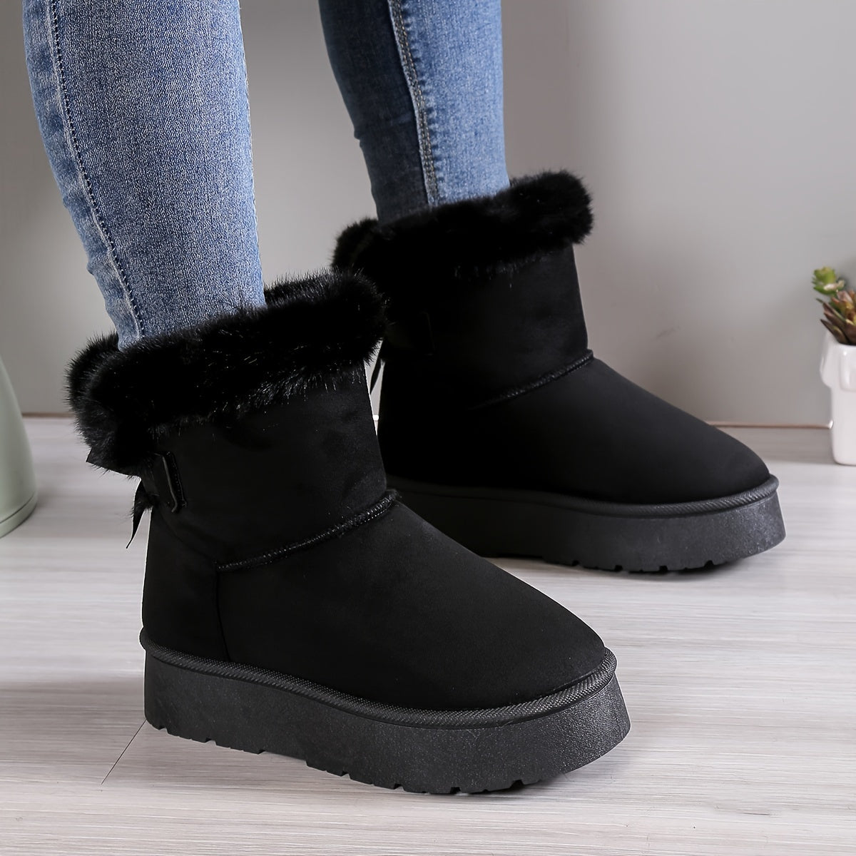 Damen Winterstiefel Warmes Plüschfutter