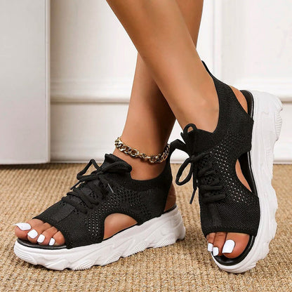 Norvielle Damen Plateausandalen Atmungsaktives Material