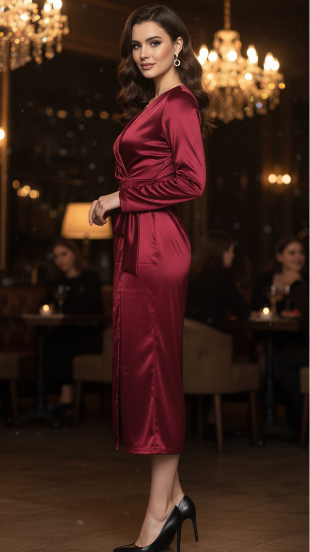 Damen Midikleid Wickelkleid Jasmin Farbe nicht spezifiziert, daher