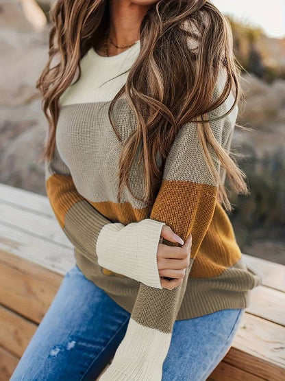 Norvielle Damen Strickpullover Gestreift