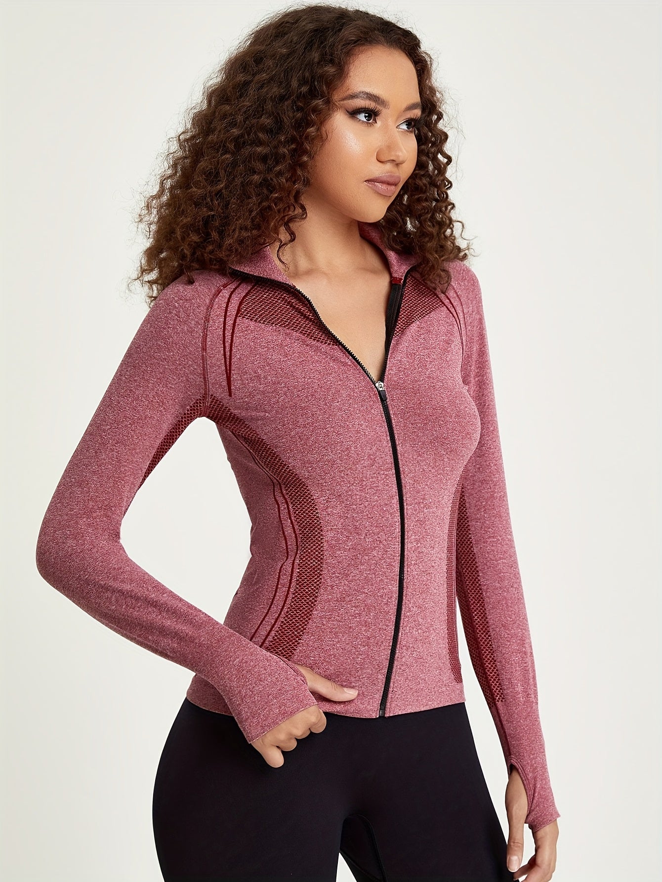 Elisa Damen Sportjacke Nahtlos Reißverschluss