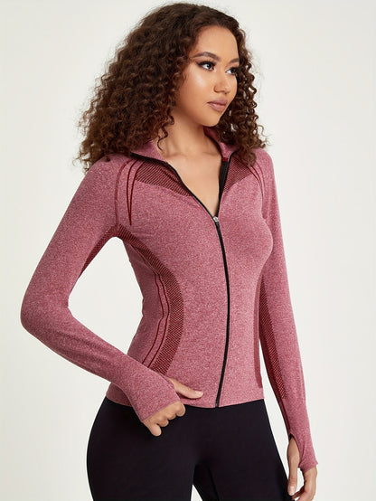 Elisa Damen Sportjacke Nahtlos Reißverschluss