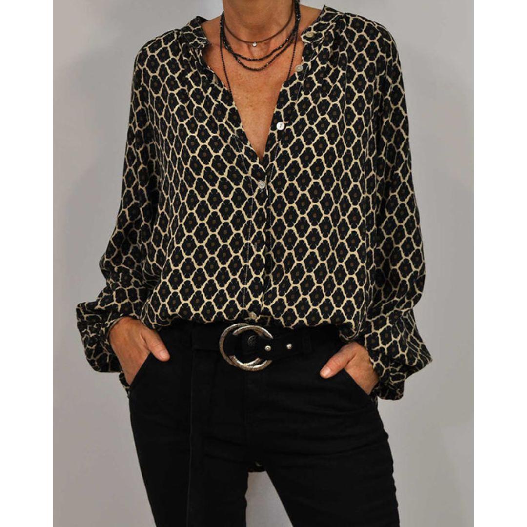 Damen Bluse V-Ausschnitt Leicht - Norvielle