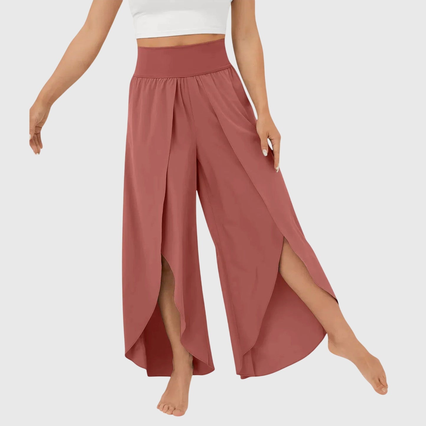 Damen Weite Boho-Hose mit Schlitzdesign