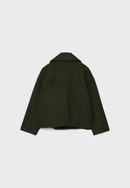 Damen Kurzjacke Reverskragen Doppelreiher Elegante Unifarbe