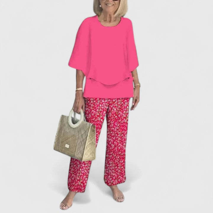 Damen Zweiteiler Hosen Set Bedruckt