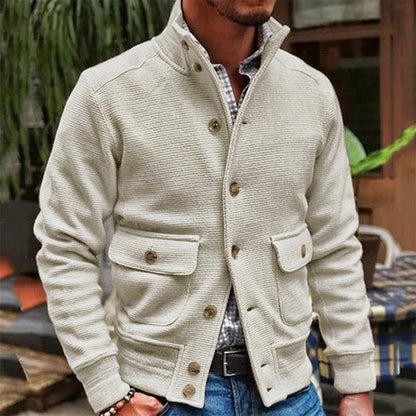 Herren Freizeitjacke Lässig Elegant Beige