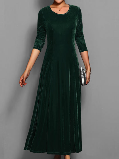 Damen Slim-Fit-Kleid Lang Voller Länge