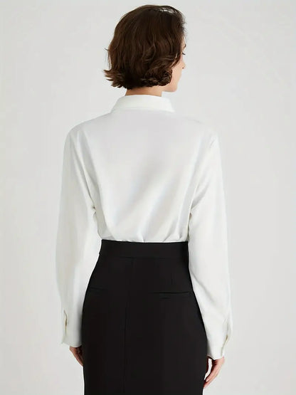 Damenbluse Asymmetrischer Kragen