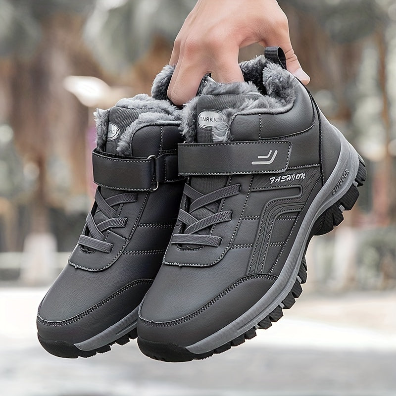 Herren Winterstiefel Sneaker-Stil Warmfutter Mittelhoher Schnitt