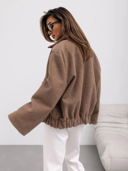 Damen Kurzjacke Große Taschen Stylisch