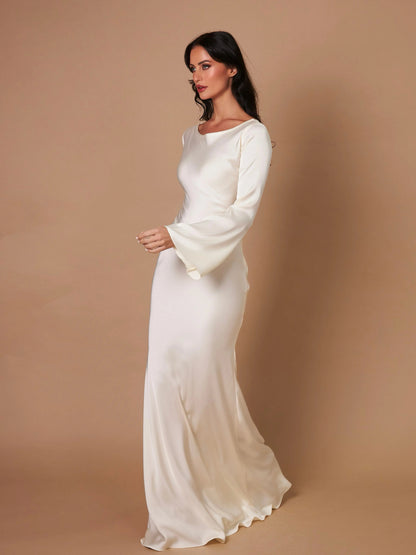 Damen Maxi-Kleid Meerjungfrauen-Stil Hochzeitsgastkleid