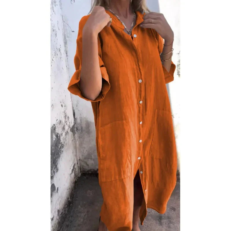 Lässiges Damen Langhemdkleid