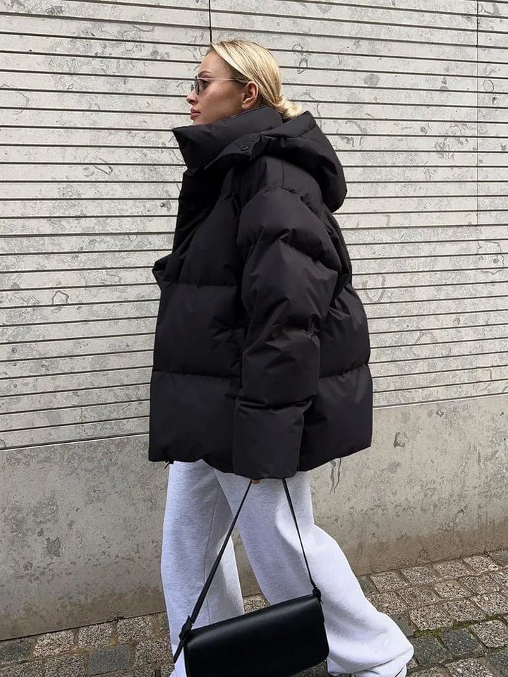 Damen Pufferjacke Oversized mit Stepp-Design und hohem Kragen