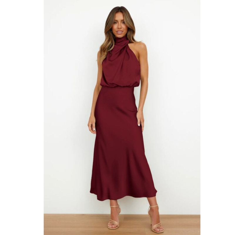 Damenkleid Halfterform Midilänge