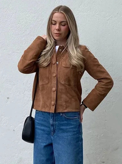 Norvielle Damen Wildlederjacke Stylisch