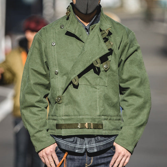 Norvielle Herren Motorradjacke Baumwolle Schwarz - Norvielle