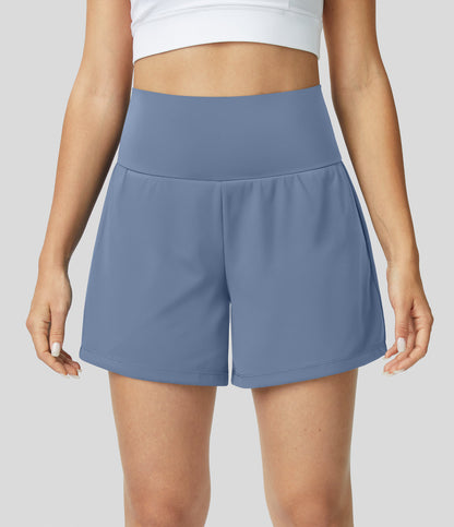 Damen Yoga-Shorts 2-in-1 Multifunktionshose mit Taschen