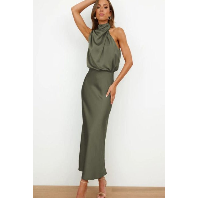 Damenkleid Halfterform Midilänge