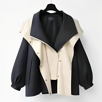 Damen Windbreaker Jacke Wasserdicht Kapuze Modern