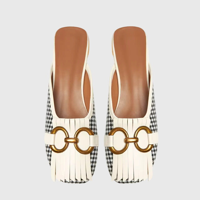 Damen Slip-On Sandalen Schnallen Design