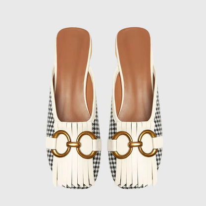 Damen Slip-On Sandalen Schnallen Design